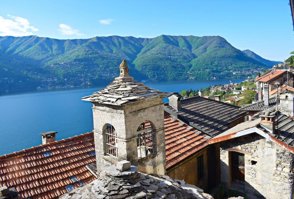 Romantic Home Stone With Amazing View Lake Of Como And Oleandra Laglio Extérieur photo