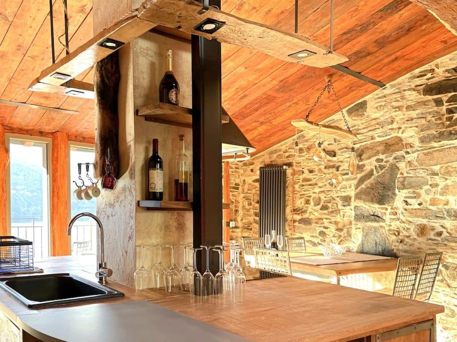 Romantic Home Stone With Amazing View Lake Of Como And Oleandra Laglio Extérieur photo