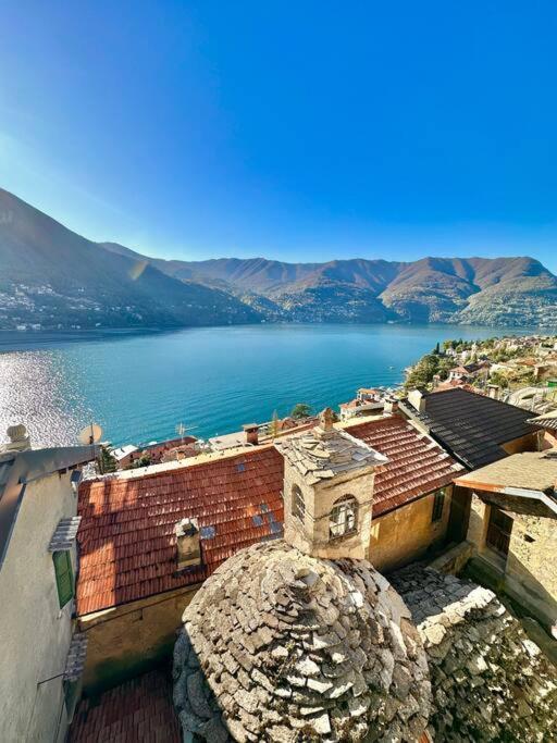 Romantic Home Stone With Amazing View Lake Of Como And Oleandra Laglio Extérieur photo